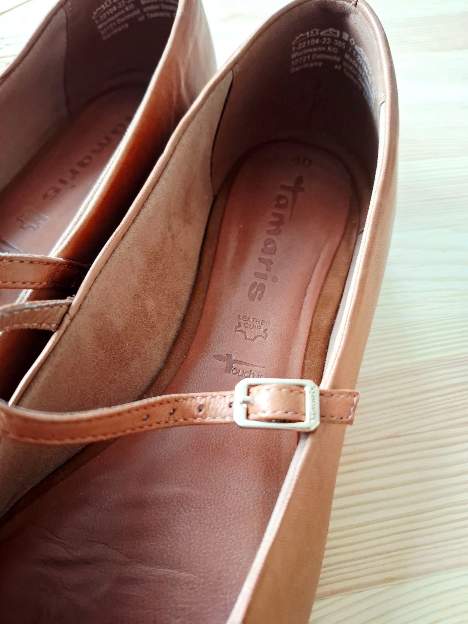 Tamaris – Zapatos Mary Jane para bebé en cuero camel – talla 40 – estado nuevo 🤎 – photo 8